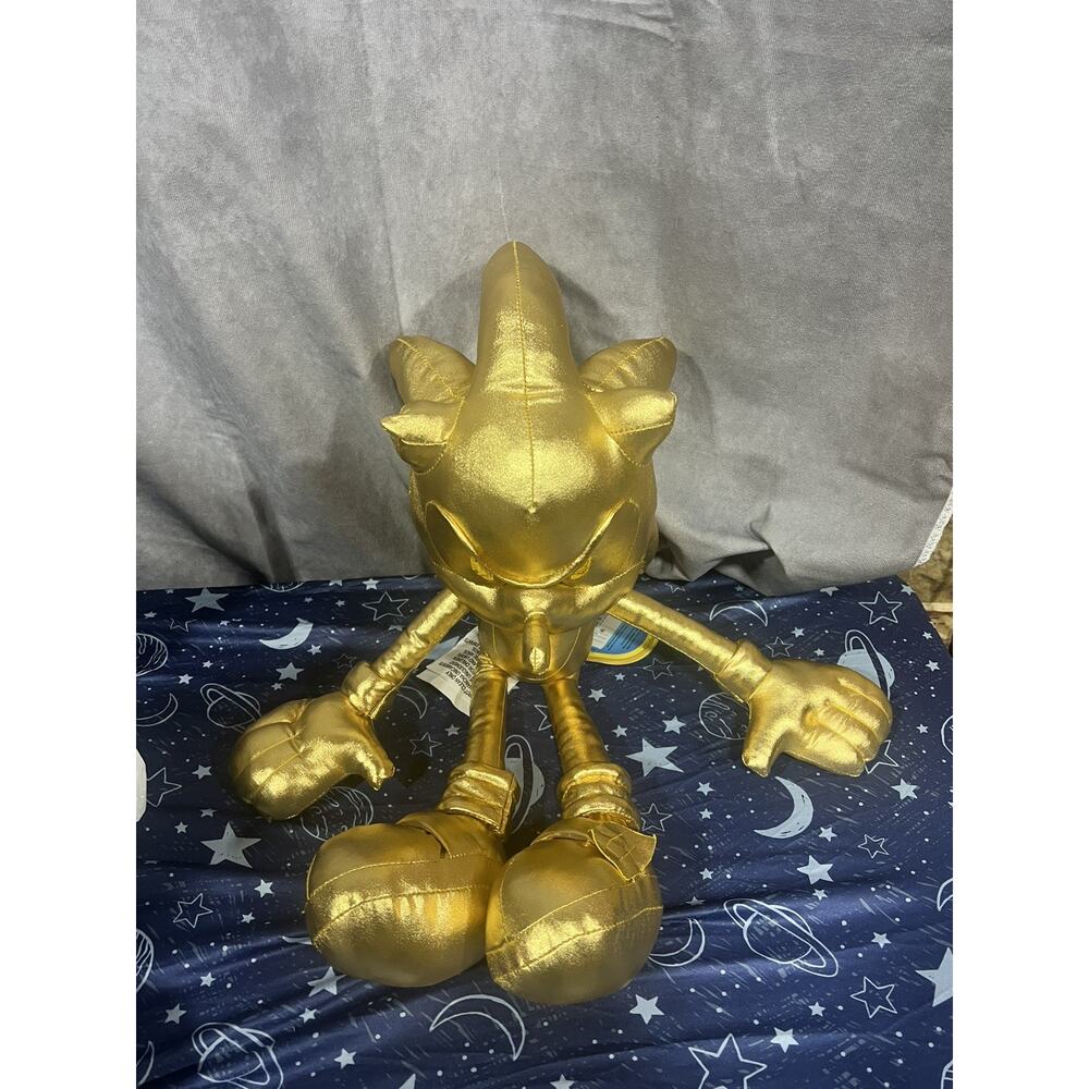SEGA Sonic the Hedgehog "24K Gold" Plush Pillow Buddy Large 21” Discontinued Toy